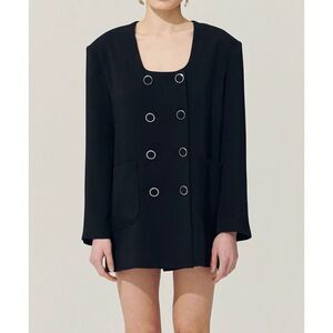 NWT Storets Re:born Sia Double Button Black Blazer Mini Dress Women’s S/M